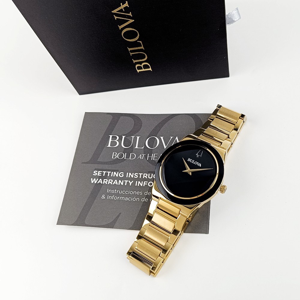 Bulova Men’s Millennia 97A183 Gold/Black Dial New Stainless Quartz Watch 41mm