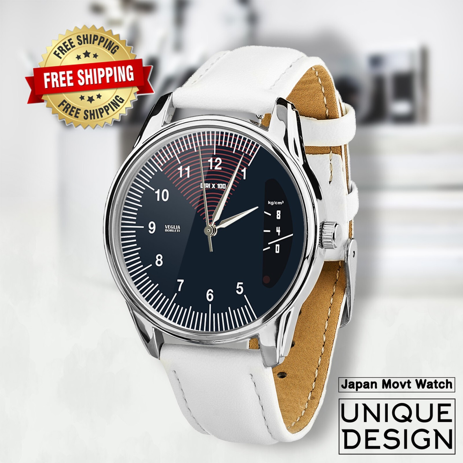 RPM Gauge Watch, Retro Speedometer Design, Tachometer Unique Gift, Unisex
