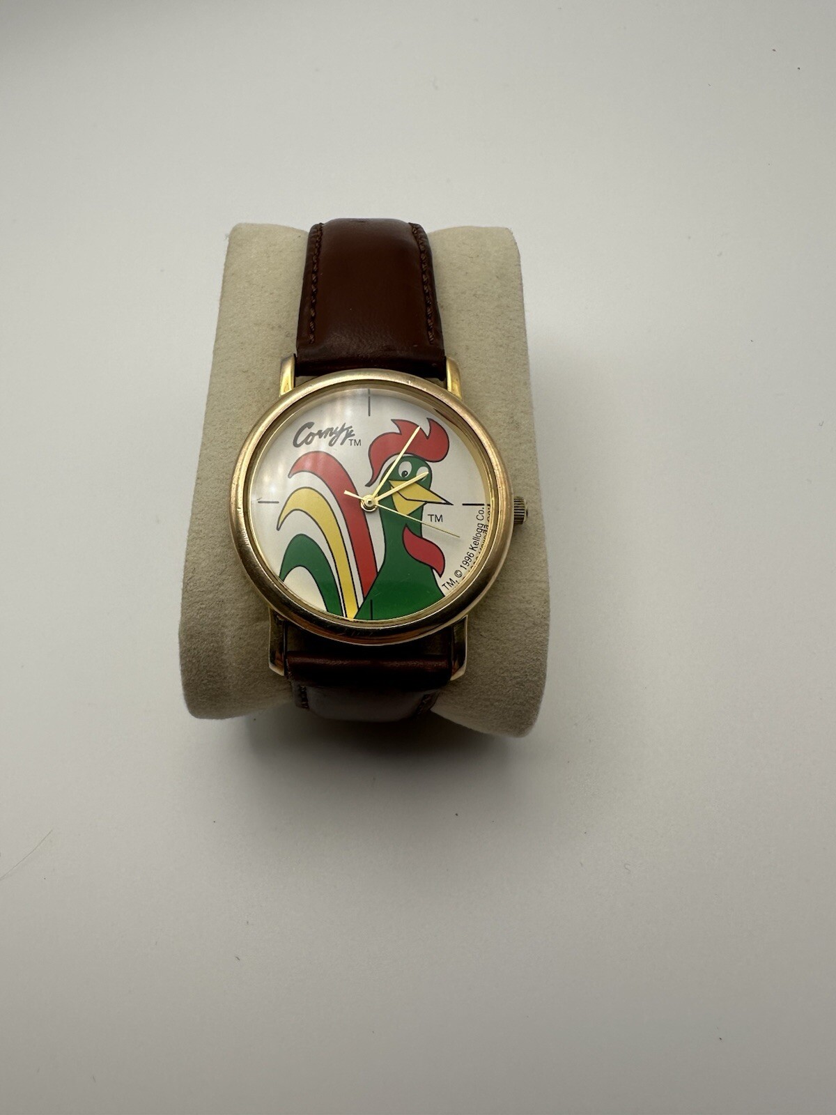 Kellogs Corn Flakes Corny Watch Men 33mm Gold Tone 1996 New Battery