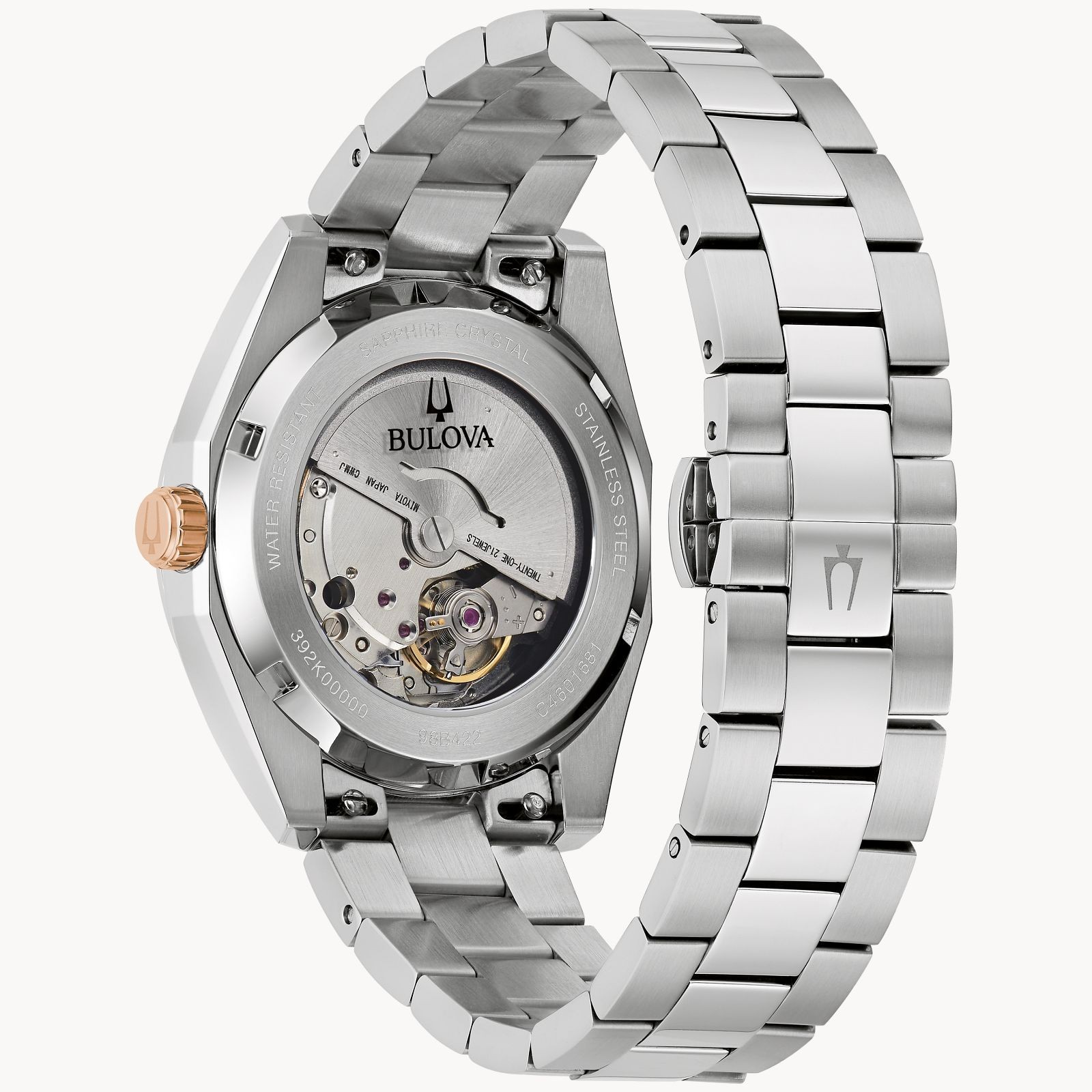 Bulova Surveyor Automatic Watch 39mm Red Dial Stainless Steel Men’s Watch 98B422