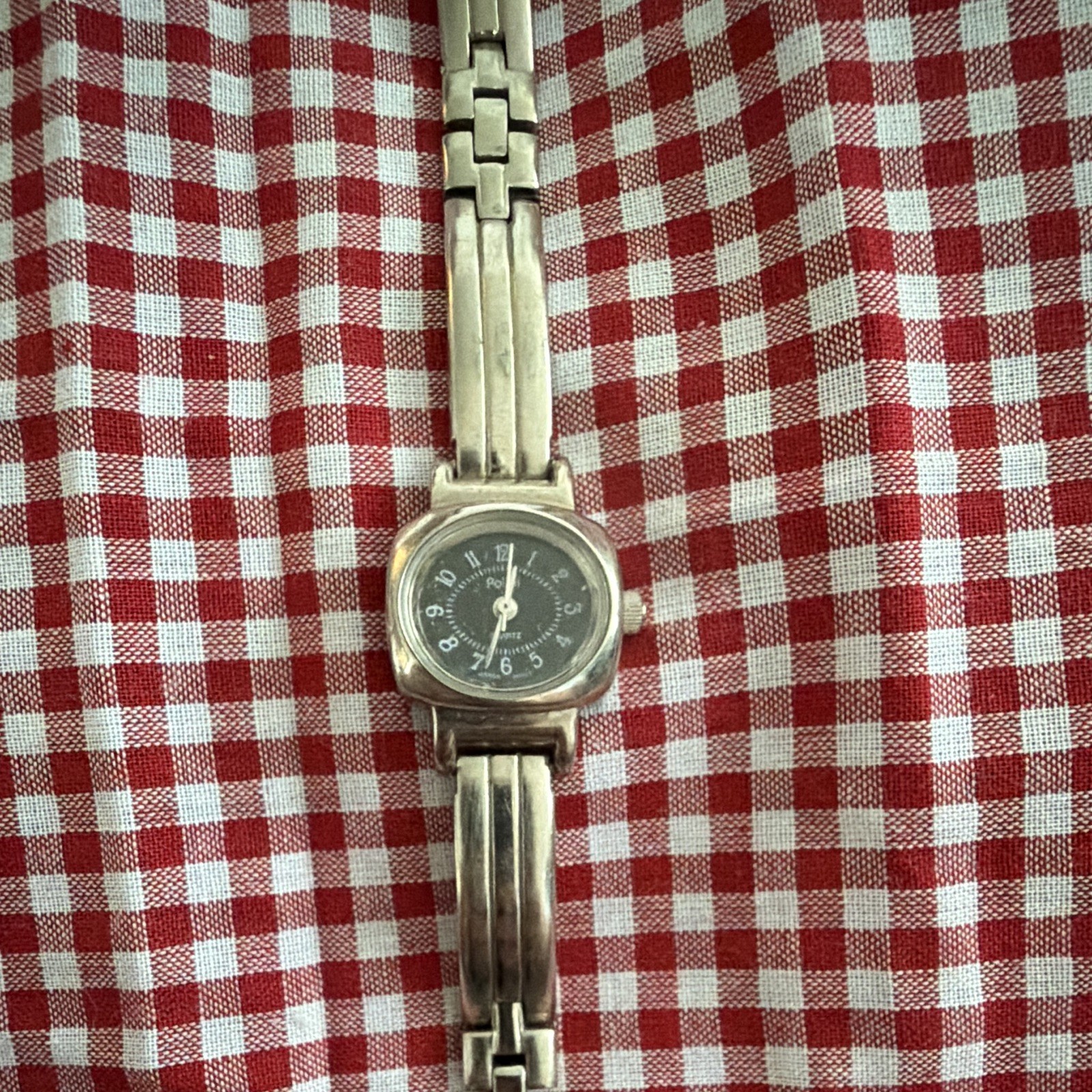 Polo Quartz Women’s Dress Analog Watch Black Dial Silver-Tone Metal Bracelet