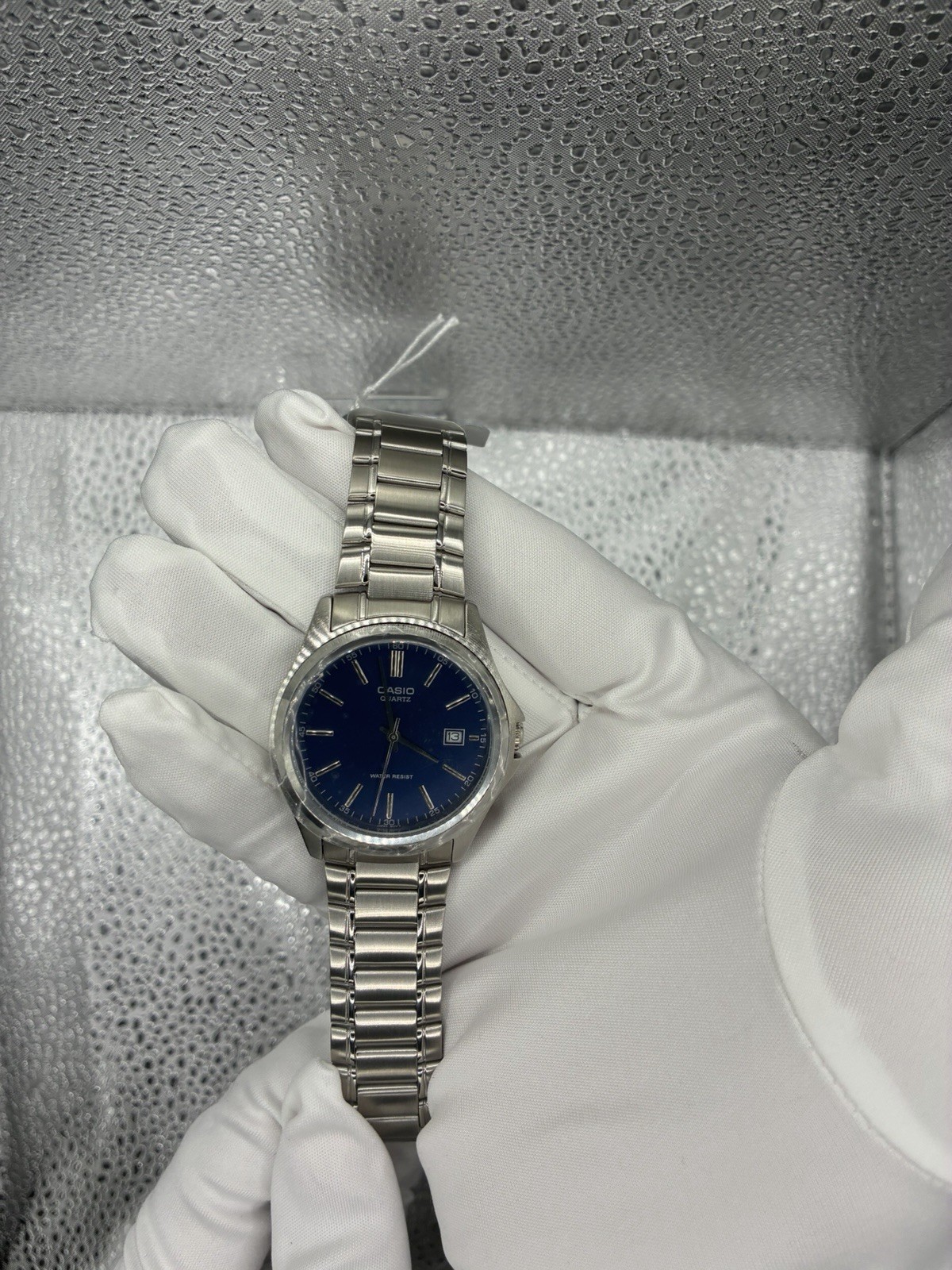 Casio Men’s Quartz Blue Dial Date Stainless Steel Bracelet Watch 38mm