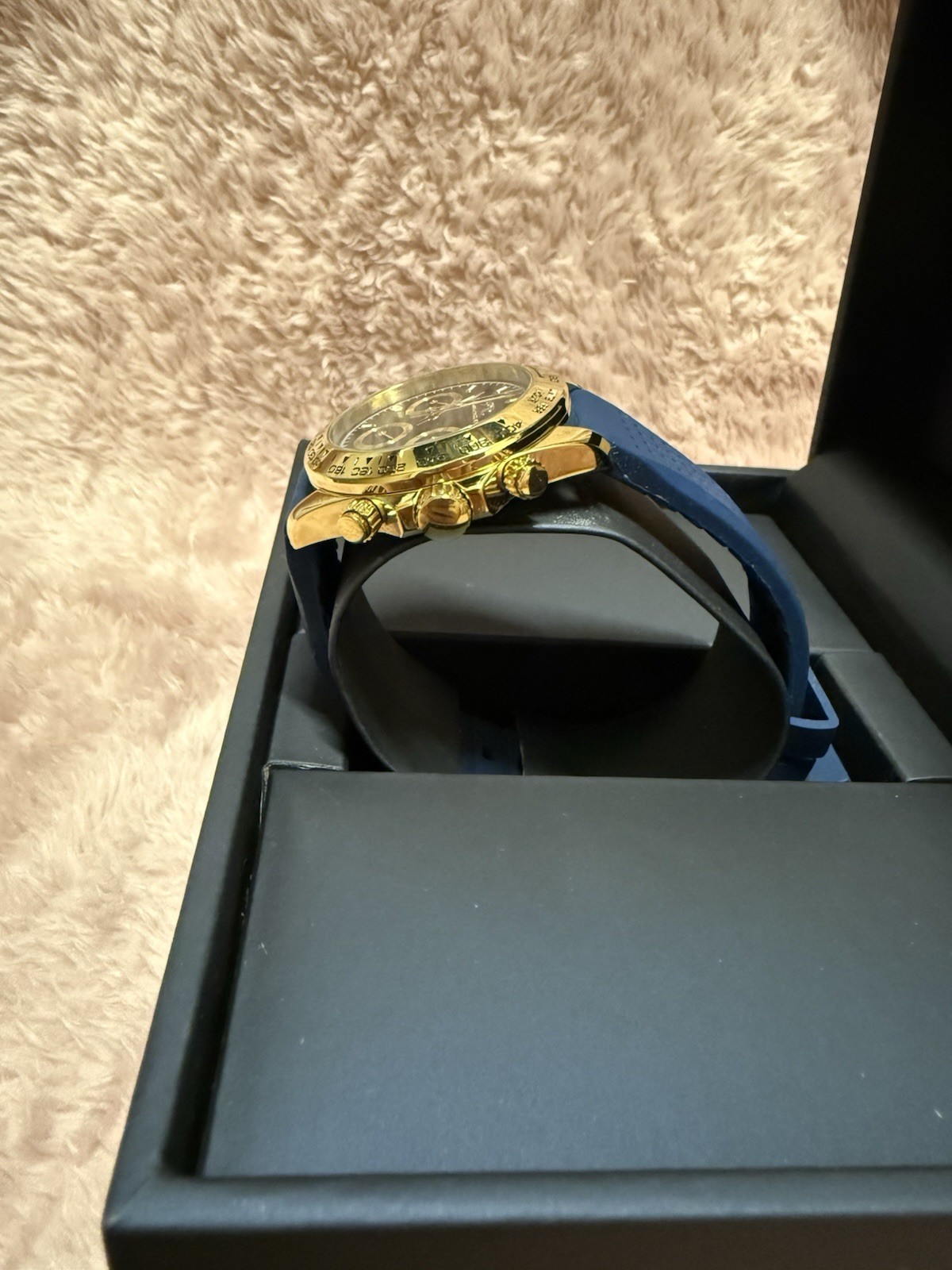 Porsamo Bleu Alexis Sport Watch Gold & Blue Silicone Strap Chronograph 924BALR