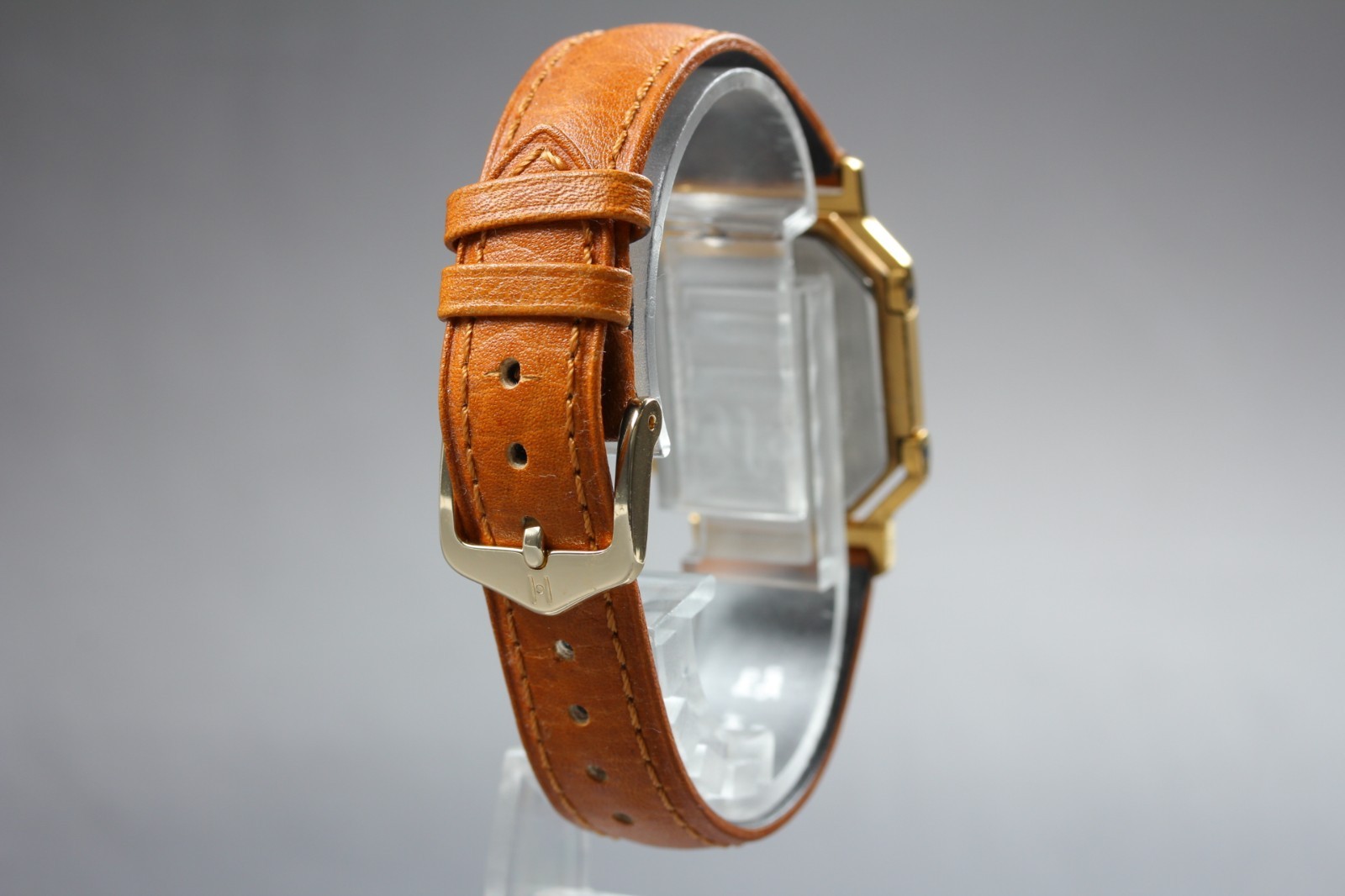 «Exc+5» Vintage Jean d’eve Octagon 27mm Gold Quartz Unisex Mens Watch From Japan