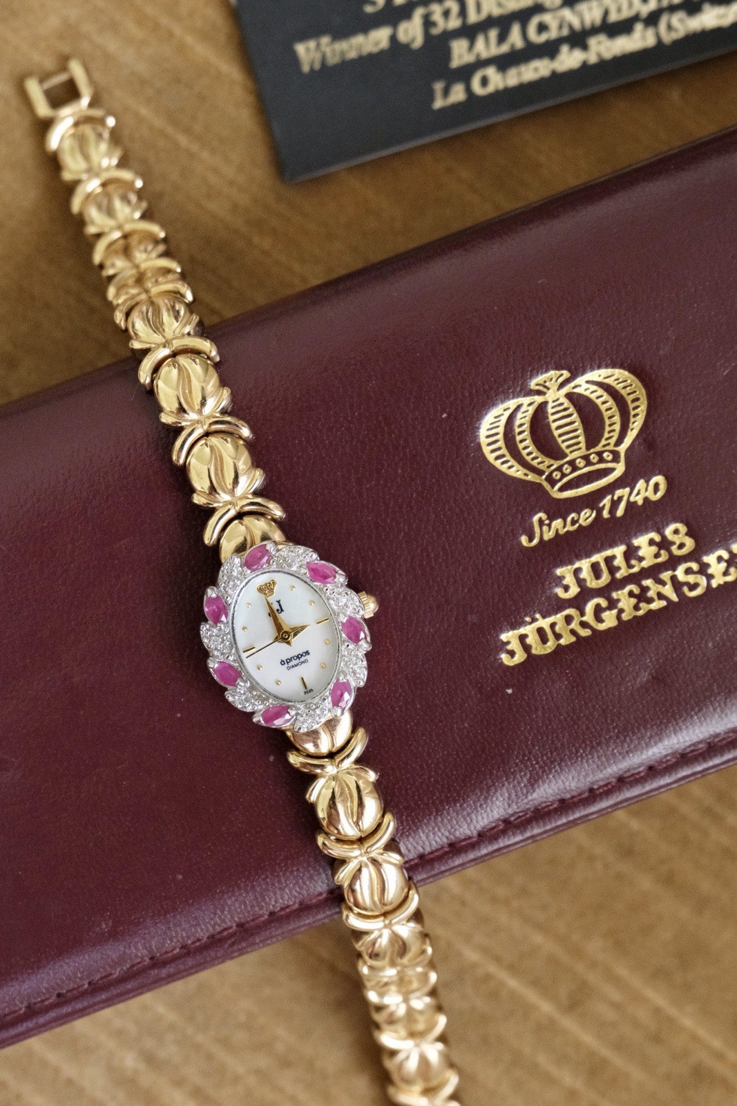 Vintage Jules Jürgensen Ladies Diamond and Ruby Cocktail Watch Working