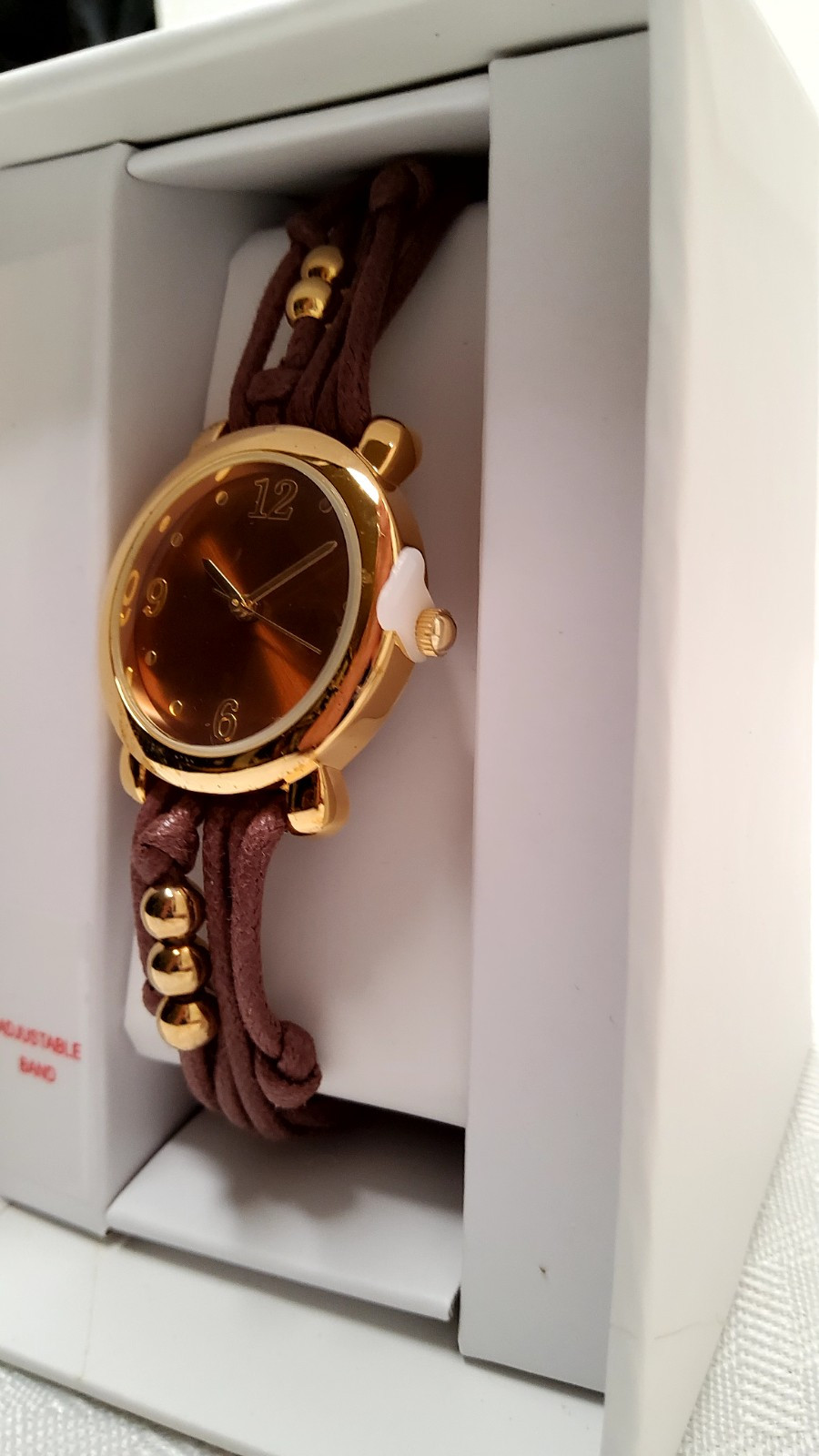 Xhilaration Gold/Brown Wrist Watch, New Older Stock (107, 106)