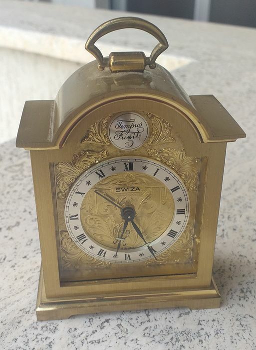 SWISA TEMPUS FUGIT Vintage 1960s MECHANICAL ALARM CLOCK NEW