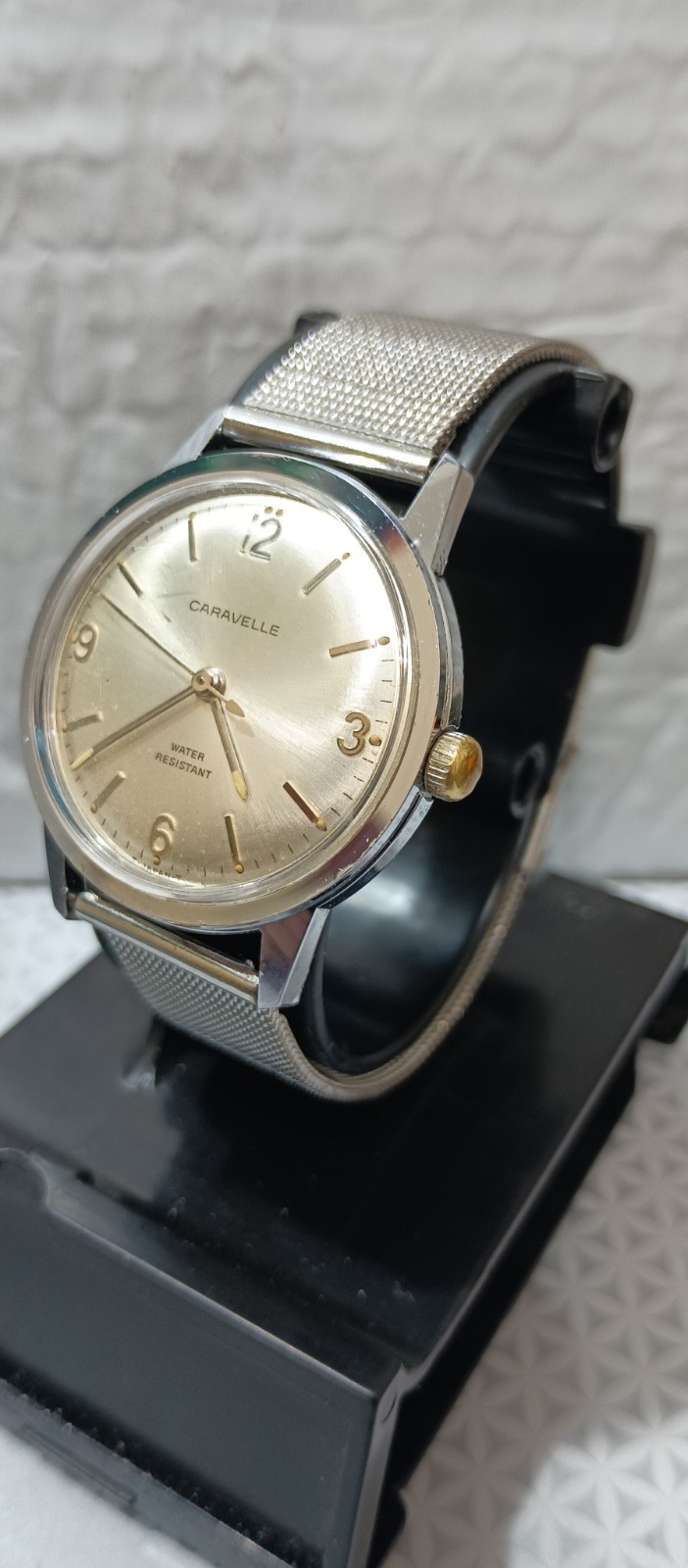 CARAVELLE Vintage Men’s Watch Mechanical Cal. 11DP 7 Jewels Silver Tone 36 mm