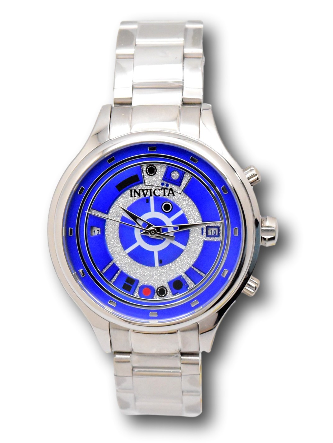 Invicta Star Wars R2-D2 Women’s 38mm Dual Time Limited Blue Glitter Watch 41390