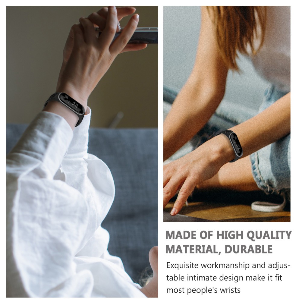 1Pcs Reusable Silicone Bracelet Band Strap Grey with Double Row Metal Buckle