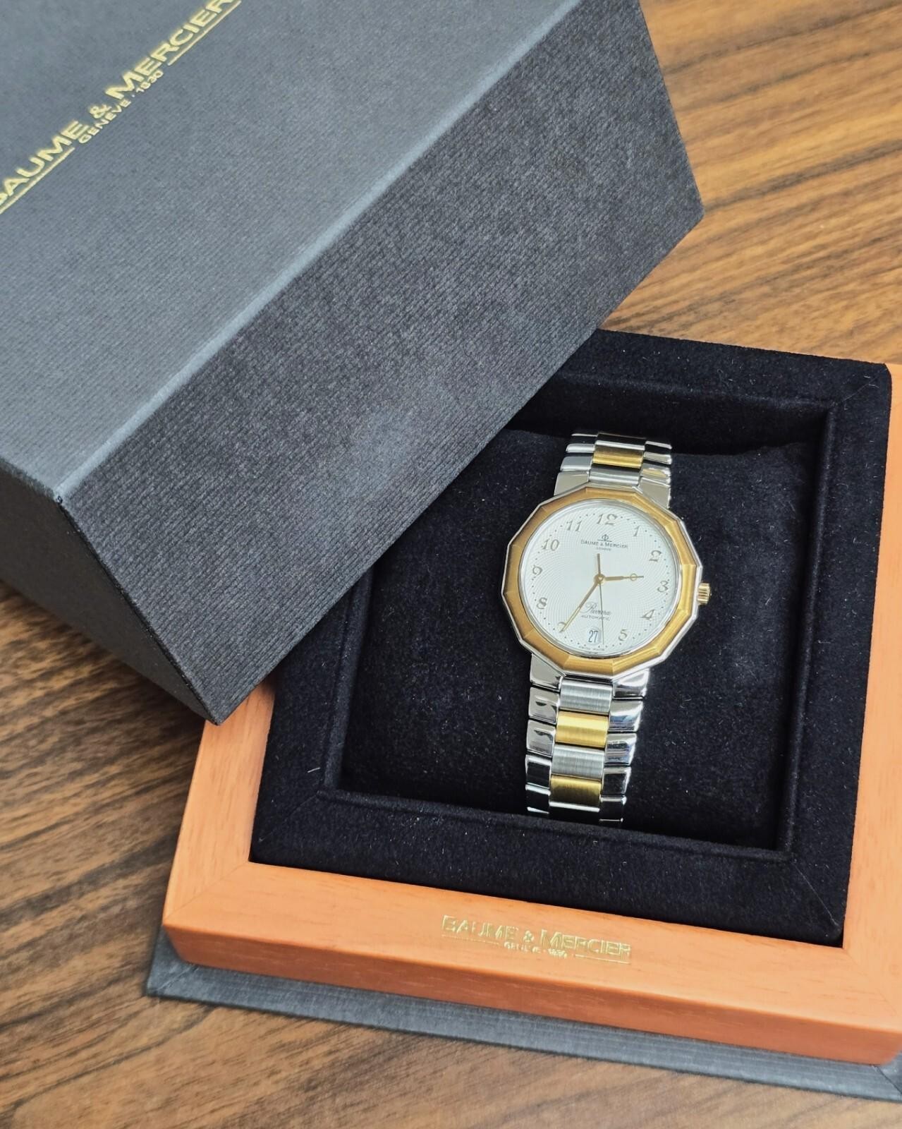 BAUME & MERCIER Riviera 36mm 18K Gold On Steel Watch MOA06660 – STORE DISPLAY
