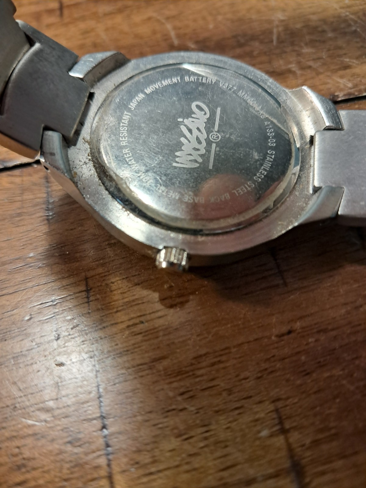 Mossimo Men’s Watch 38MM Green Dial Date Gray Bracelet Band 8″ Needs Battery
