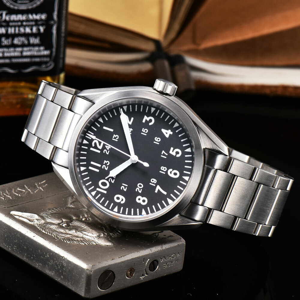 NH35A/Miyota8215 Sapphire Automatic Men’s Watch Black Dial 316L Green Lume 41mm