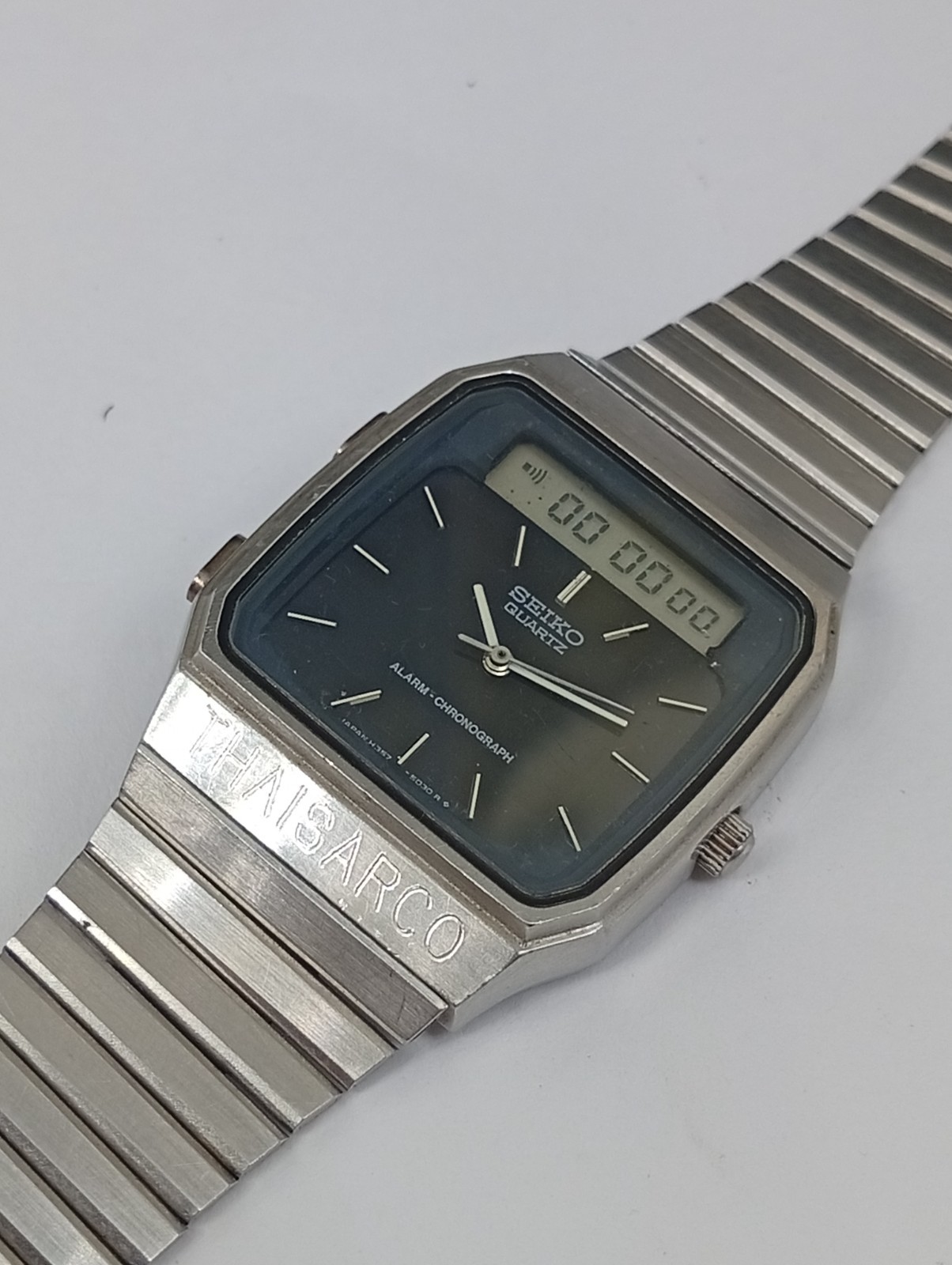 Seiko H357-500B Ana-Digi Alarm Chronograph Blue Dial August 1980 Fully Working