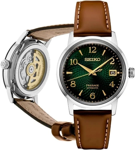 Seiko Presage Green Men’s Watch – SRPE45J. With extra bracelet (SS Oyster).