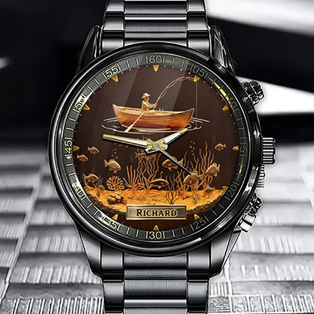Personalized Fishing Watch Designed, Perfect Gift for Fishing Lovers