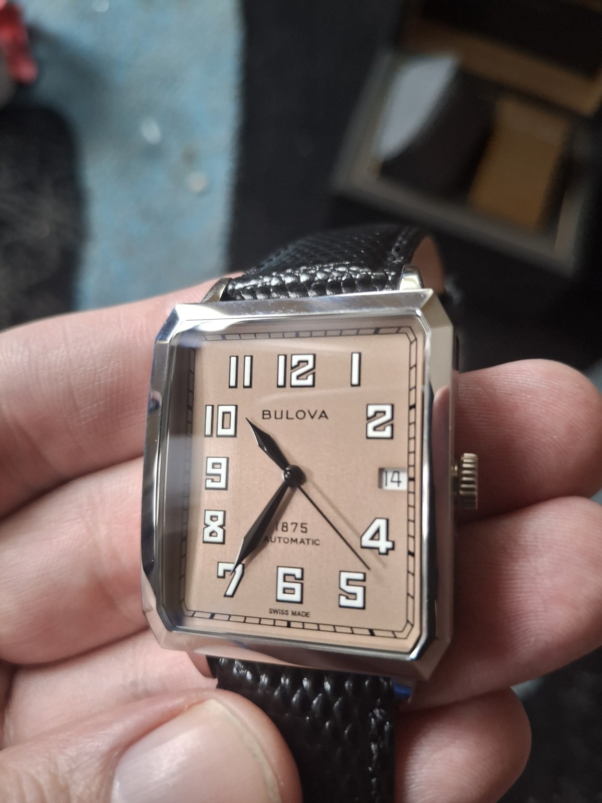 Joseph Bulova Breton 96B331 Salmon Blush Dial Swiss Made Automatic Watch 299/350