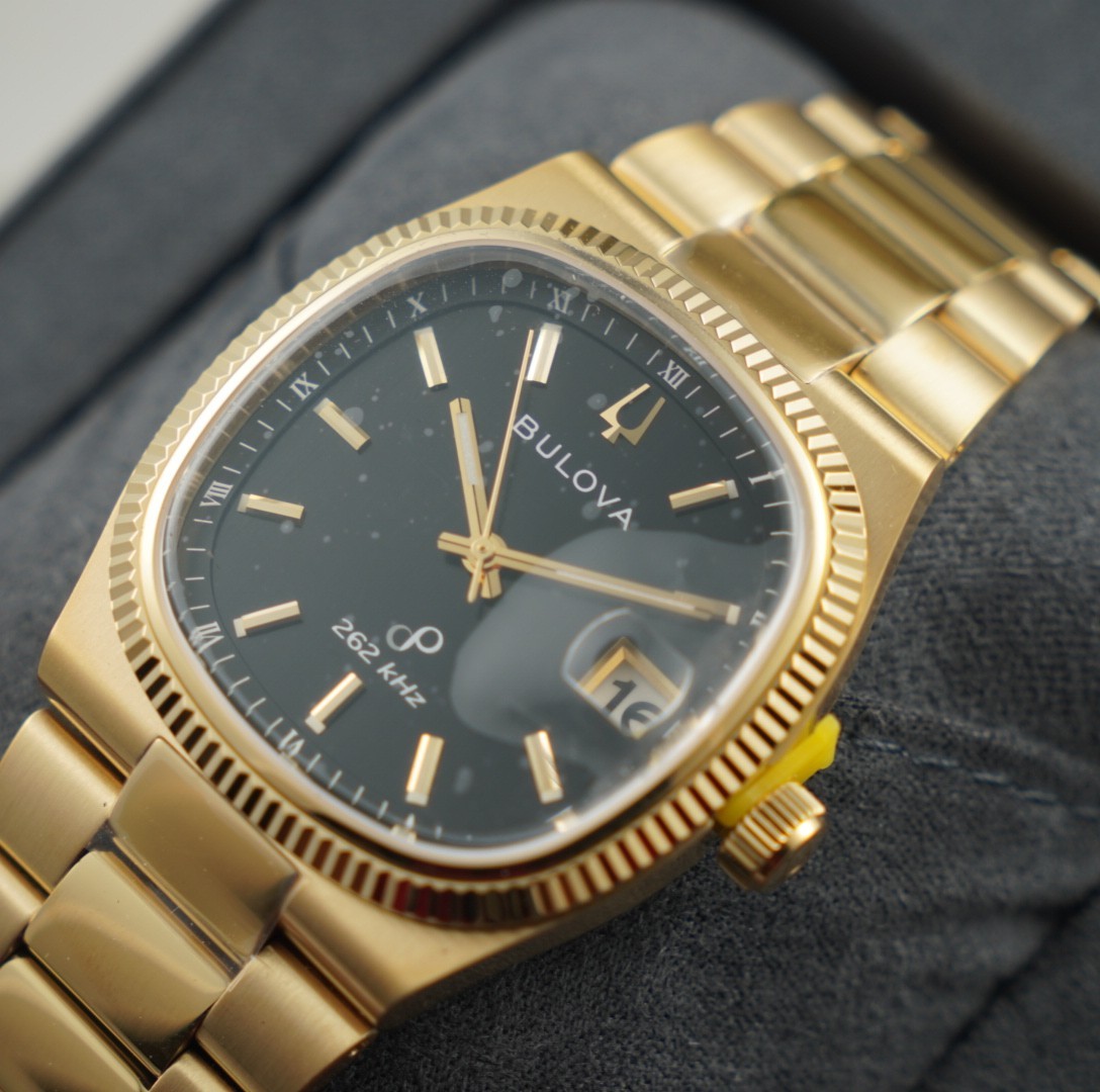 BULOVA Super Seville Watch Gold Stainless Steel, Black Night Illuminating Dial