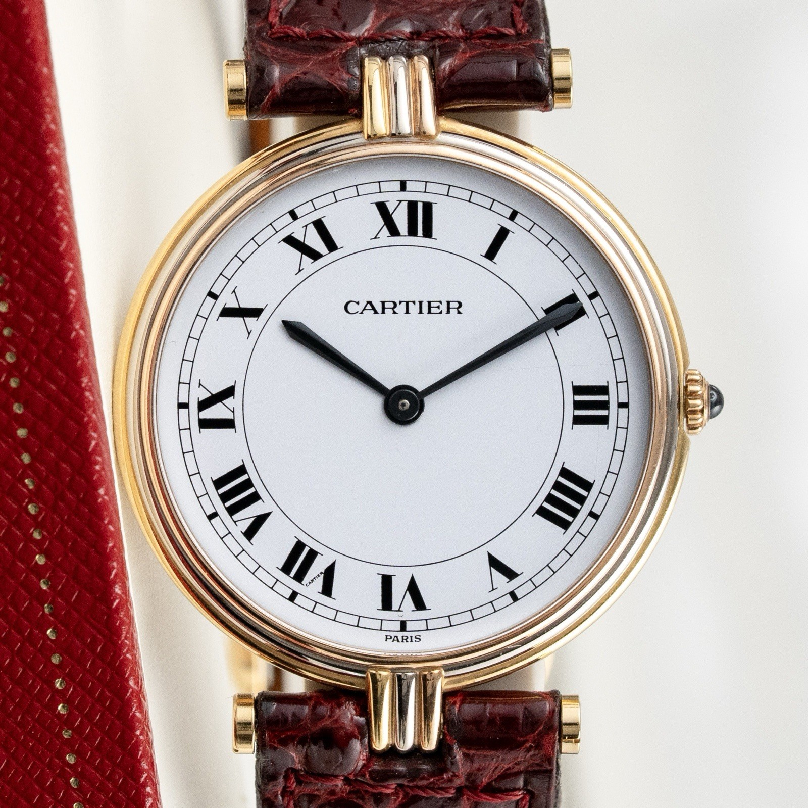 Cartier Vendome Trinity 30mm 18k Tri-Gold With Papers Unpolished Ref. 81003