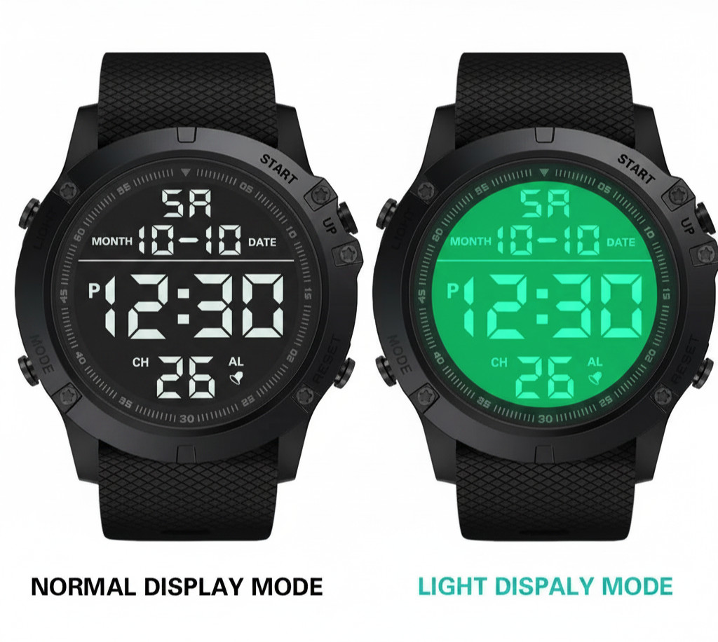 Waterproof Digital Sports Watch Military Tactical LED Backlight Wristwatch Men
