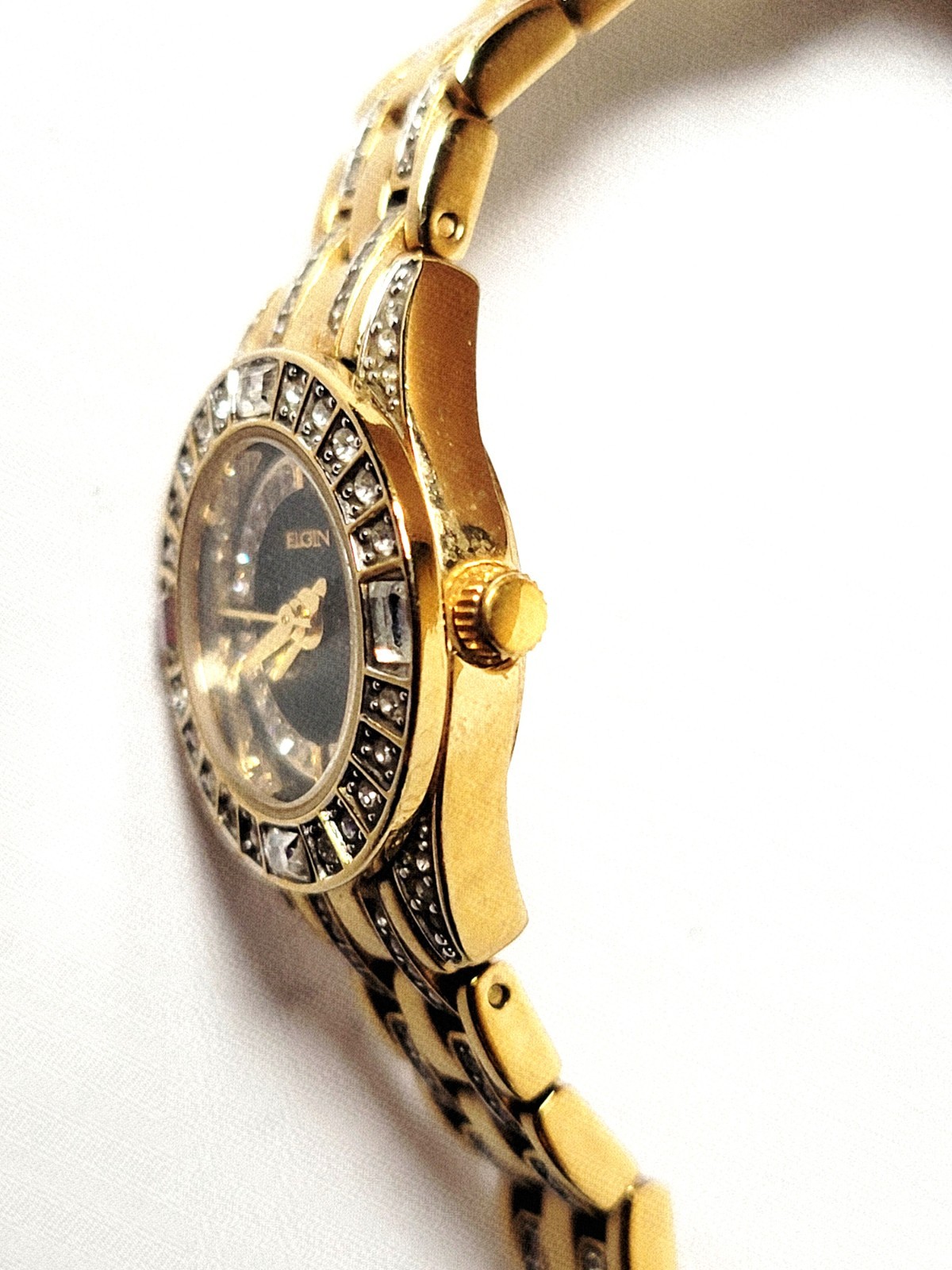 Vintage Women Elgin Model EG231n Analog Watch NO Battery Round Parts Not Tested