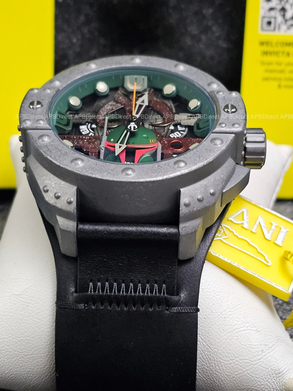 Invicta – Star Wars – Boba Fett – Reserve Wide Blk Leather Strap – mens watch