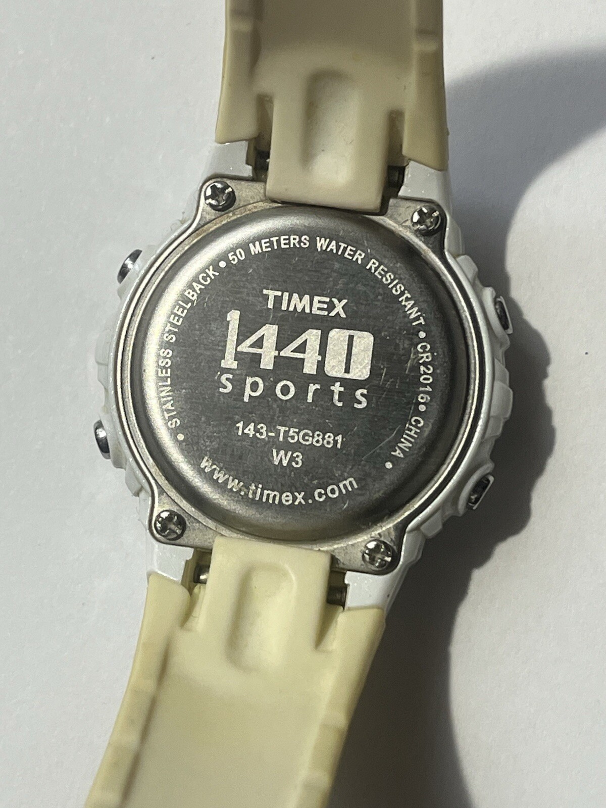Timex 1440 Sports Indiglo White Resin Plastic Quartz Ladies Watch Unisex
