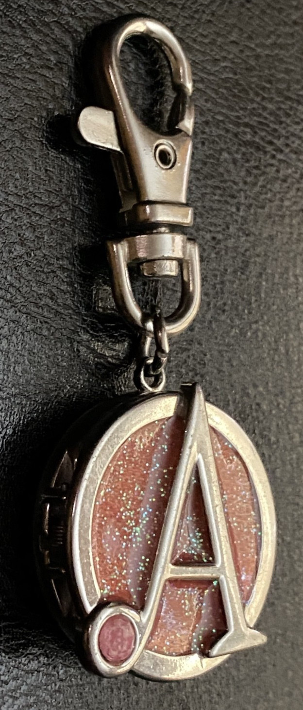 Monogram Flip Cover Clip-on Watch, Pink & Silvertone – Needs Battery