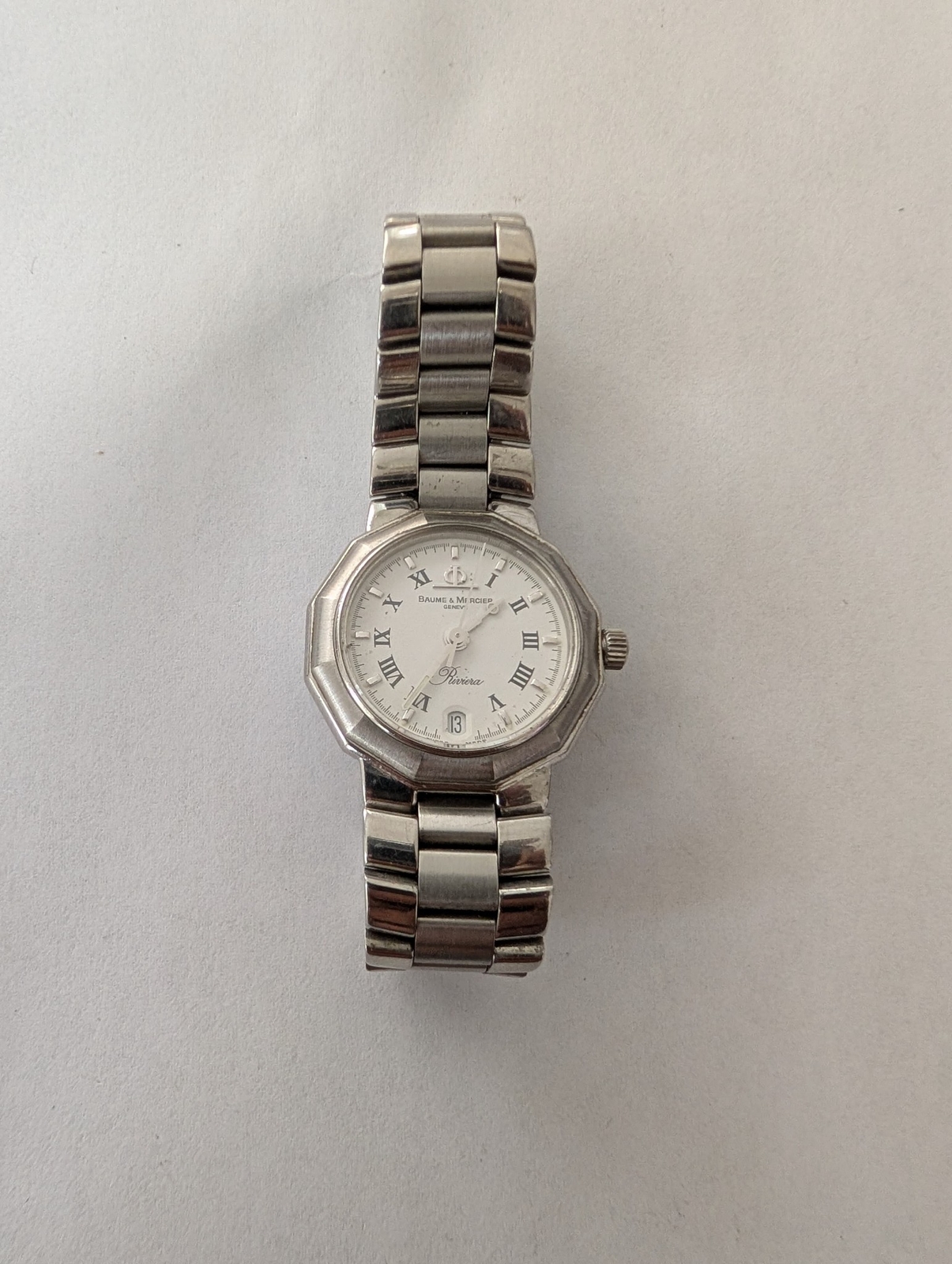 BAUME & MERCIER RIVIERA MVO40078 LADIES SS WATCH FOR PARTS OR REPAIRS