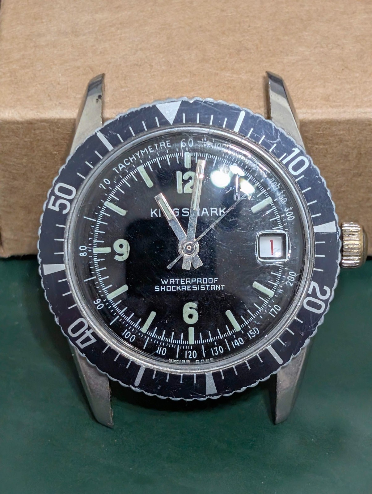 Vintage Kingsmark Dive Watch | Explorer Dial | Date | 36 mm | Read Desc