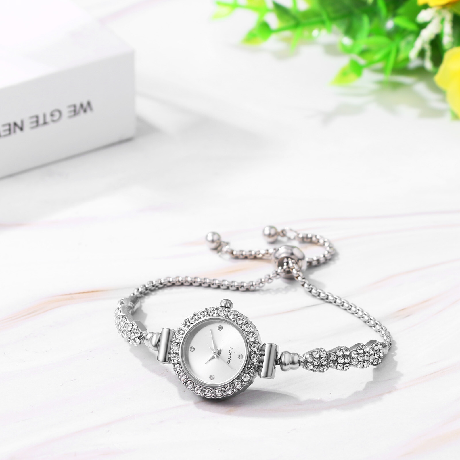 Mabohity Women Luxury Bling CZ Bracelet Watch Ladies Dress Quartz Wristwatches
