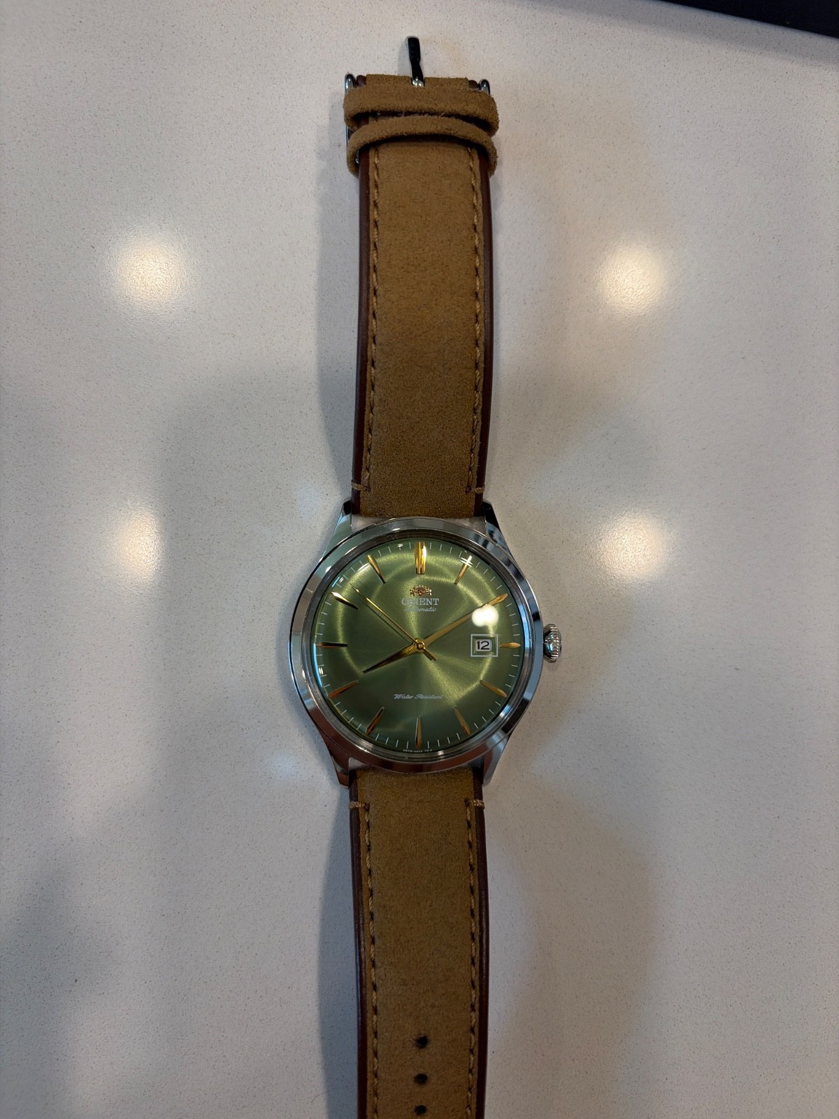 Orient Men’s Bambino Version 4 Green Dial Automatic 42mm Watch RA-AC0P01E