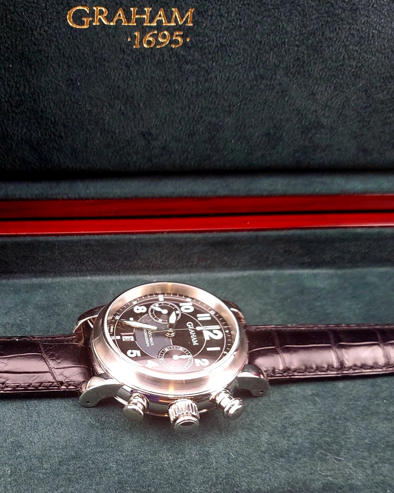 New Unworn Graham Aero Flyback Men’s Swiss Chronograph Watch Full Set Box Papers