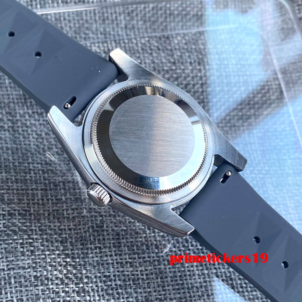 BLIGER 36mm/39mm Polished Case NH35A Automatic Men Watch Grid Dial Date Rubber