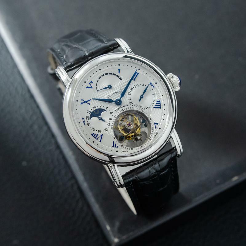 Sugess Seakors Genuine Tourbillon Seagull ST8007 Mechanical Mens Watch SE8007SW
