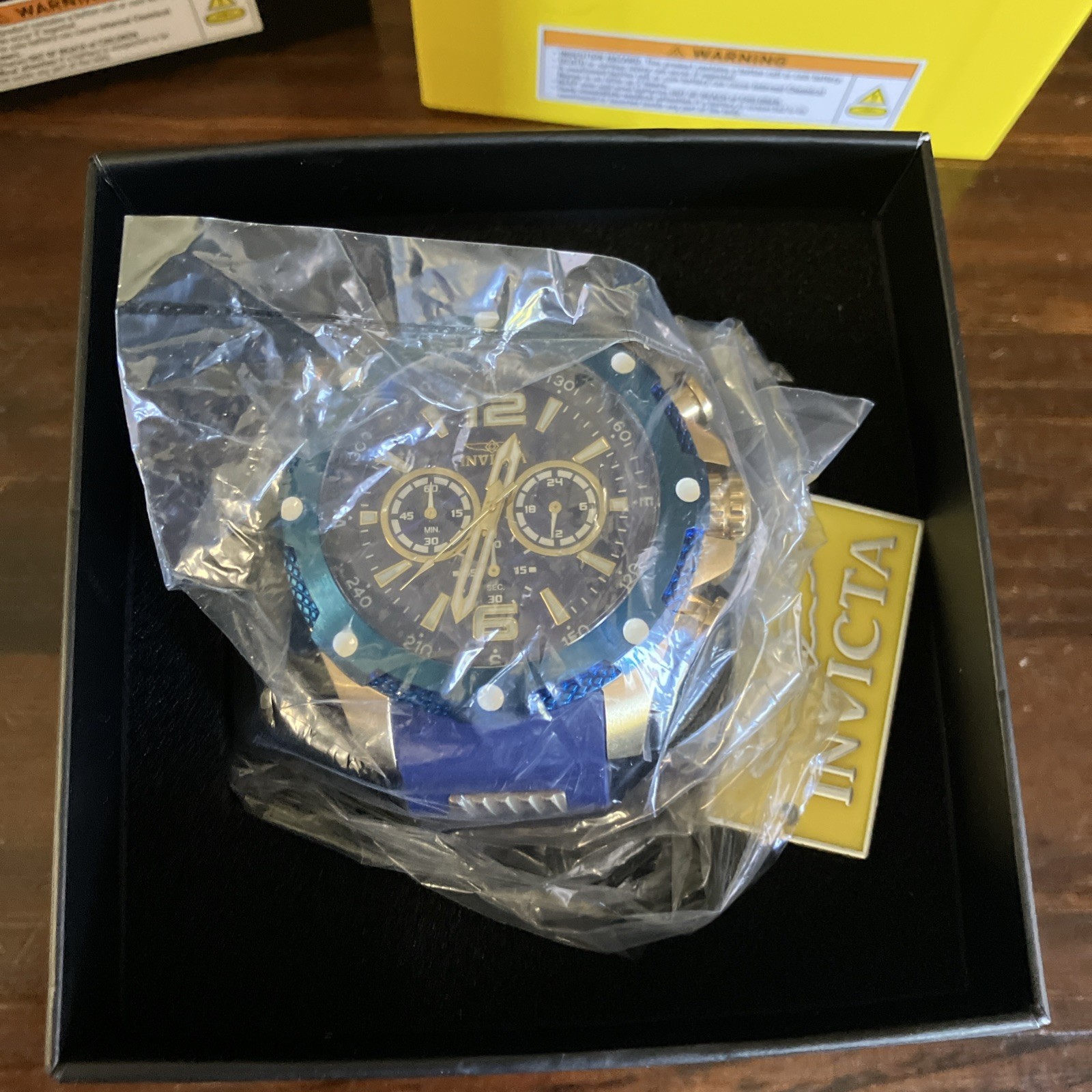 NIB 50mm Invicta I-Force Axis 39997 – 50mm Blue/Gold Chrono