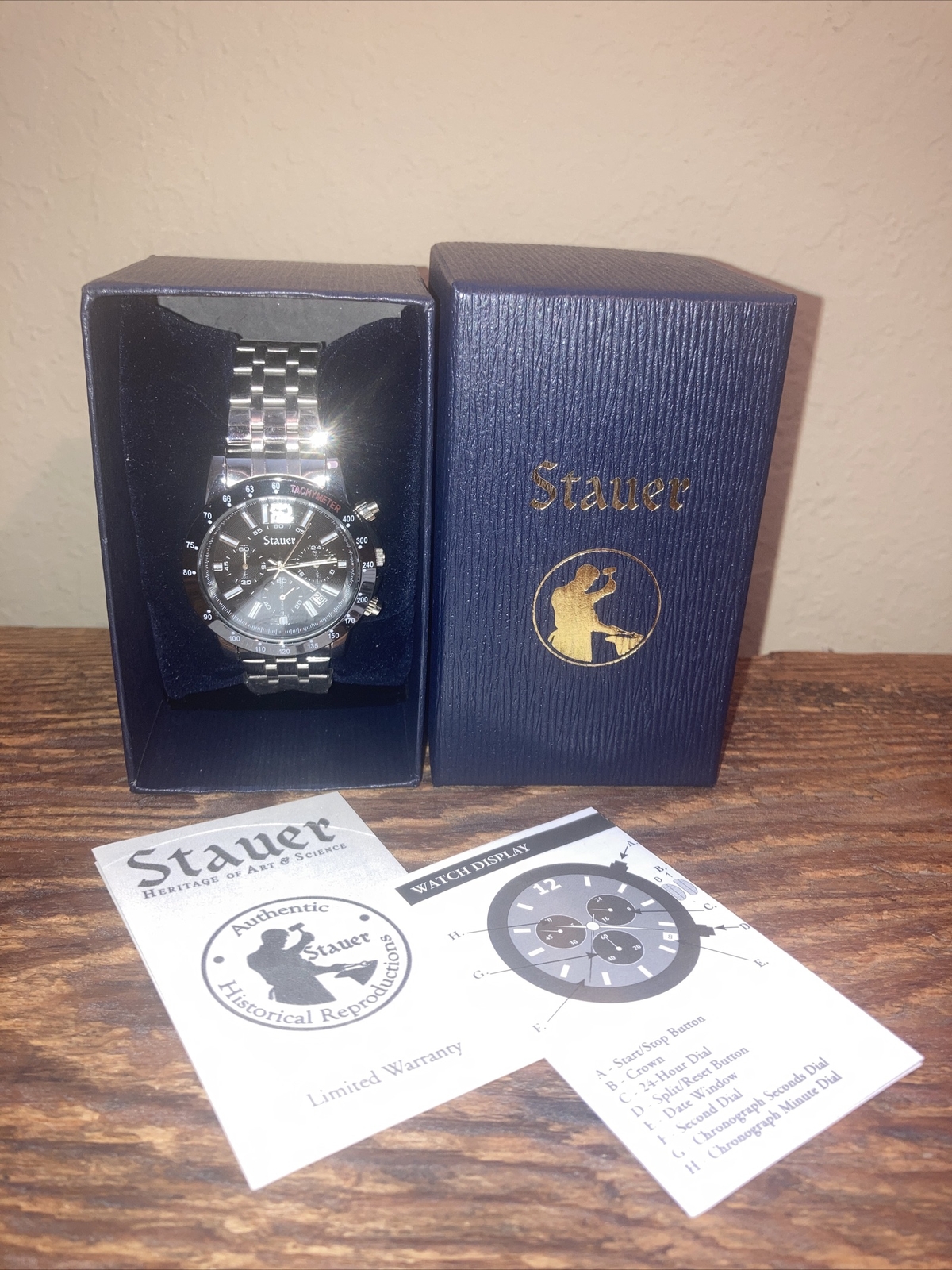 STAUER Jet-Setter Chronograph Watch – NEW in BOX