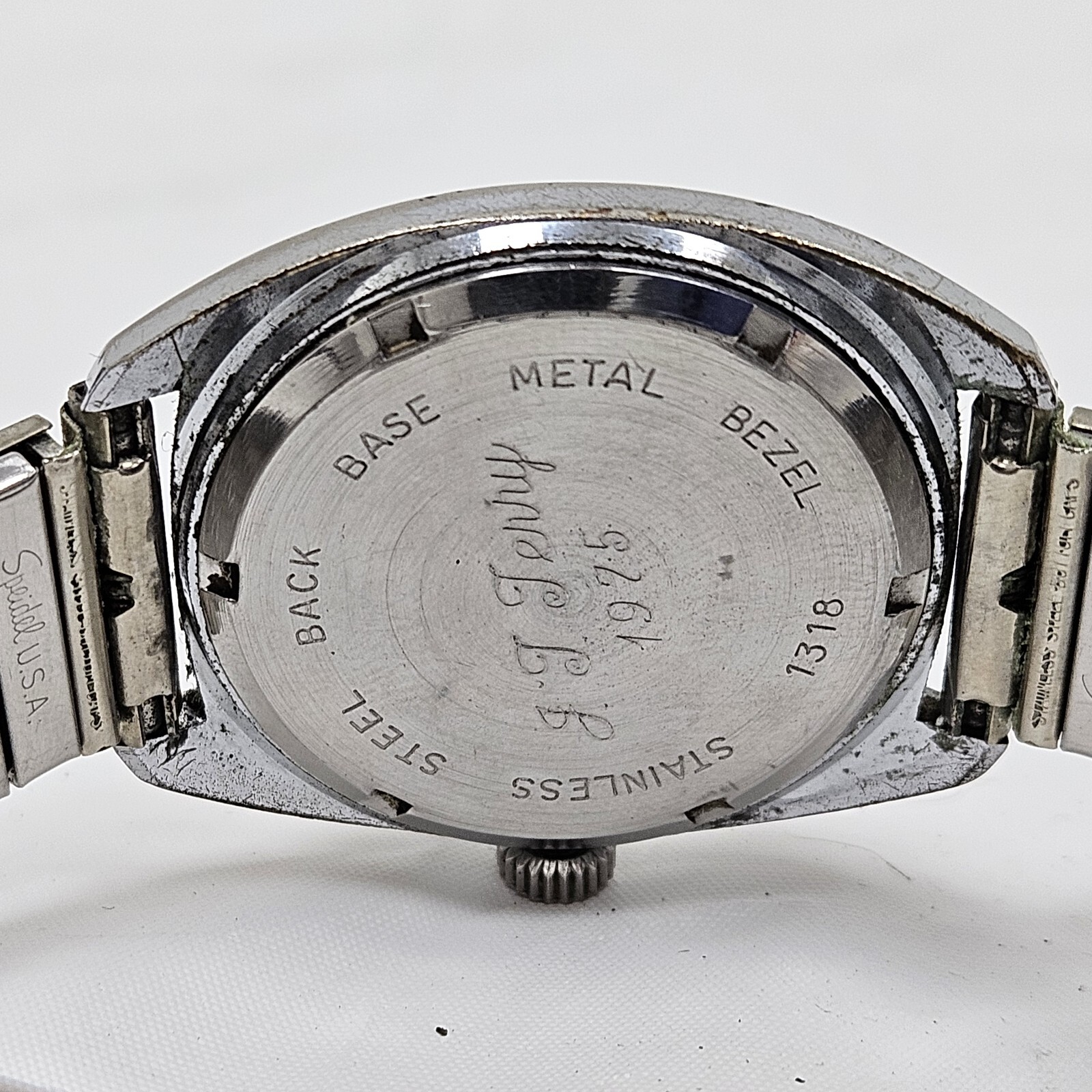Vintage Meyer Lifetime 17 Jewel Mens Date Blue Dial Wrist Watch Swiss Mechanical