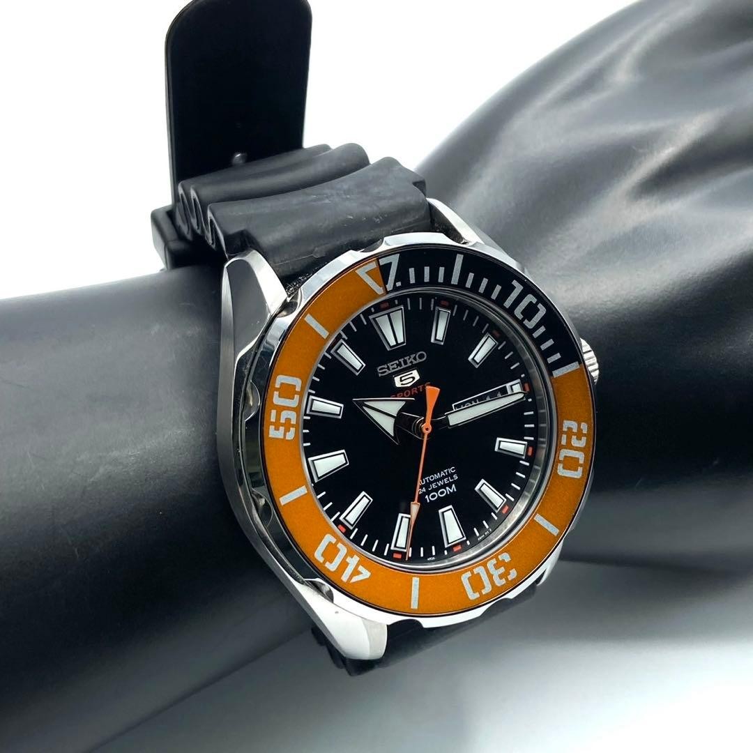 Seiko 5 Sports Monster 4R36-06S0 Watch Orange Black Japan 073859