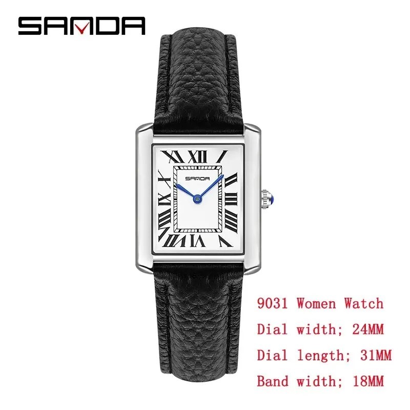 Tank Square Roman Scale Couple Solo – Sanda Luxury Classic Stylish Unisex Watch