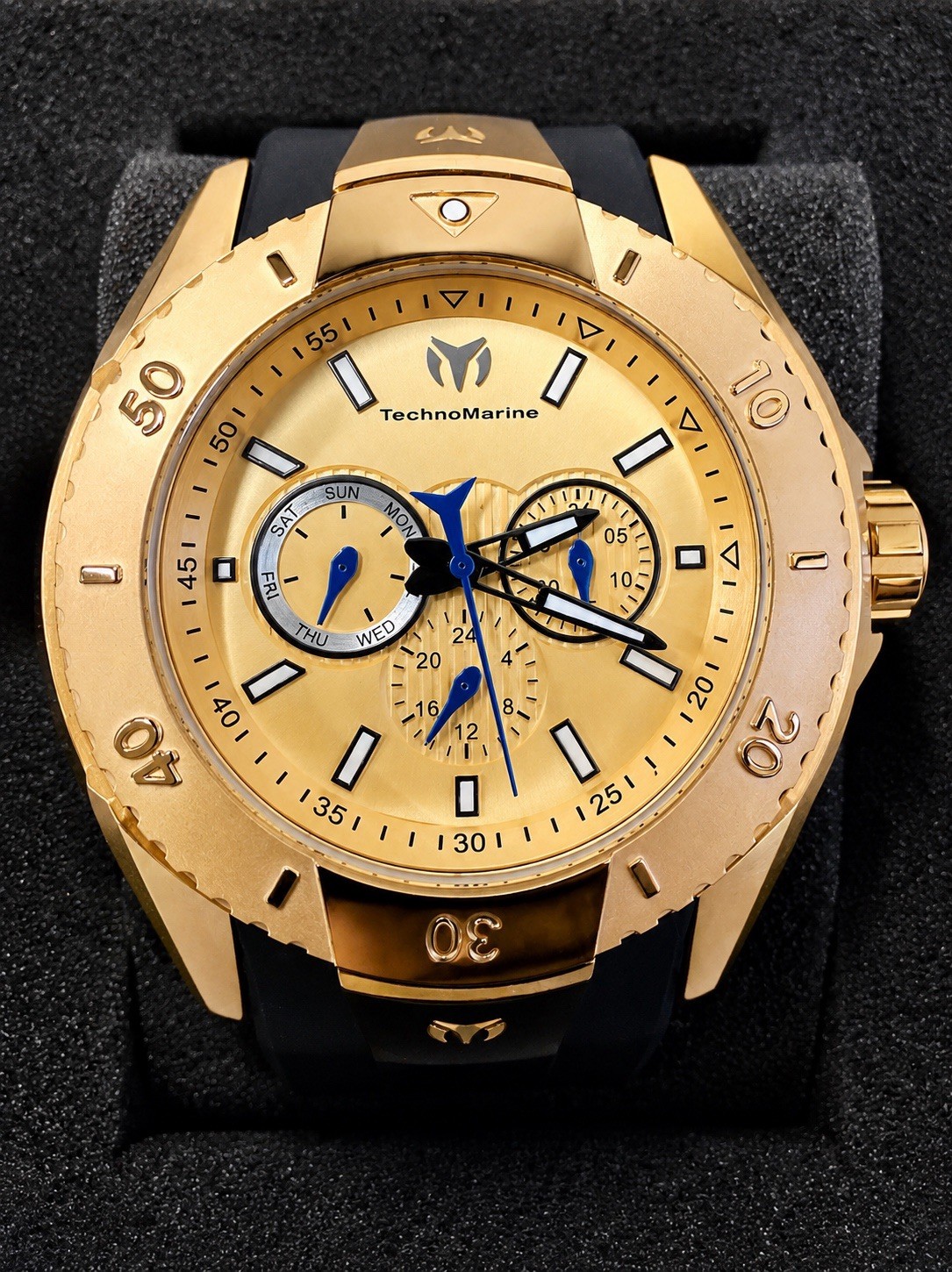 Technomarine 48mm UF6 Chronograph Quartz Gold Dial Men’s Watch TM-617001