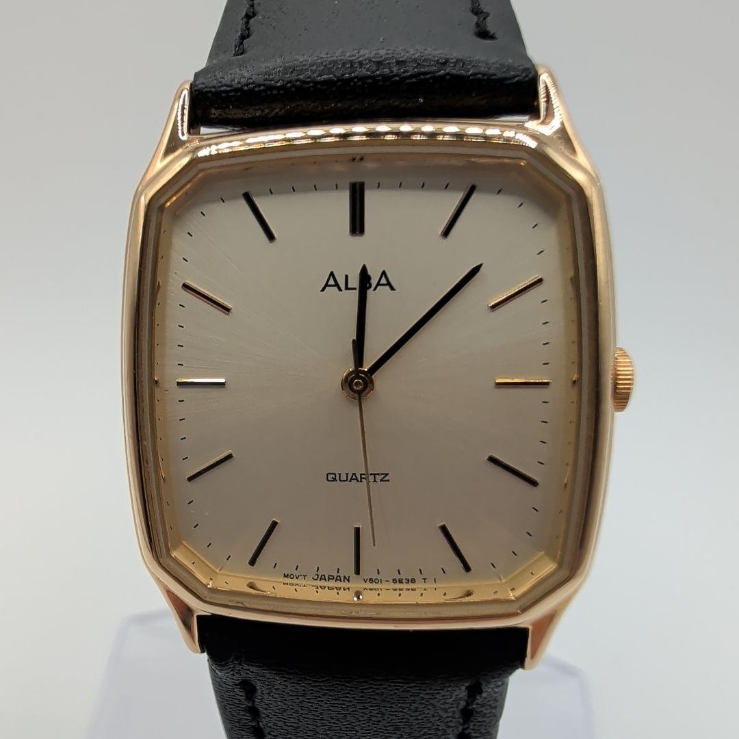 ALBA V501-5C30 Quartz Square Watch Working
