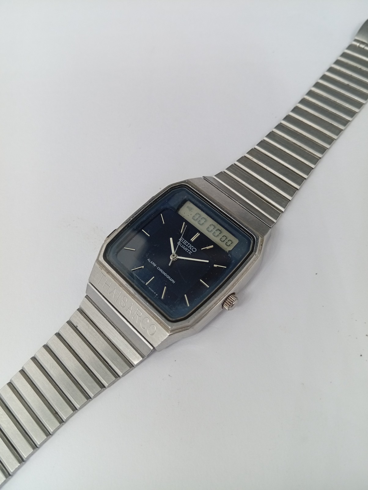 Seiko H357-500B Ana-Digi Alarm Chronograph Blue Dial August 1980 Fully Working