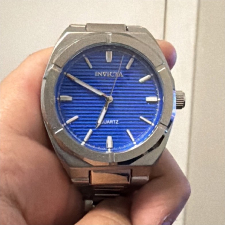 Invicta Men’s Quartz Octagon Blue Dial Stainless Steel Watch 30M Water Resistant