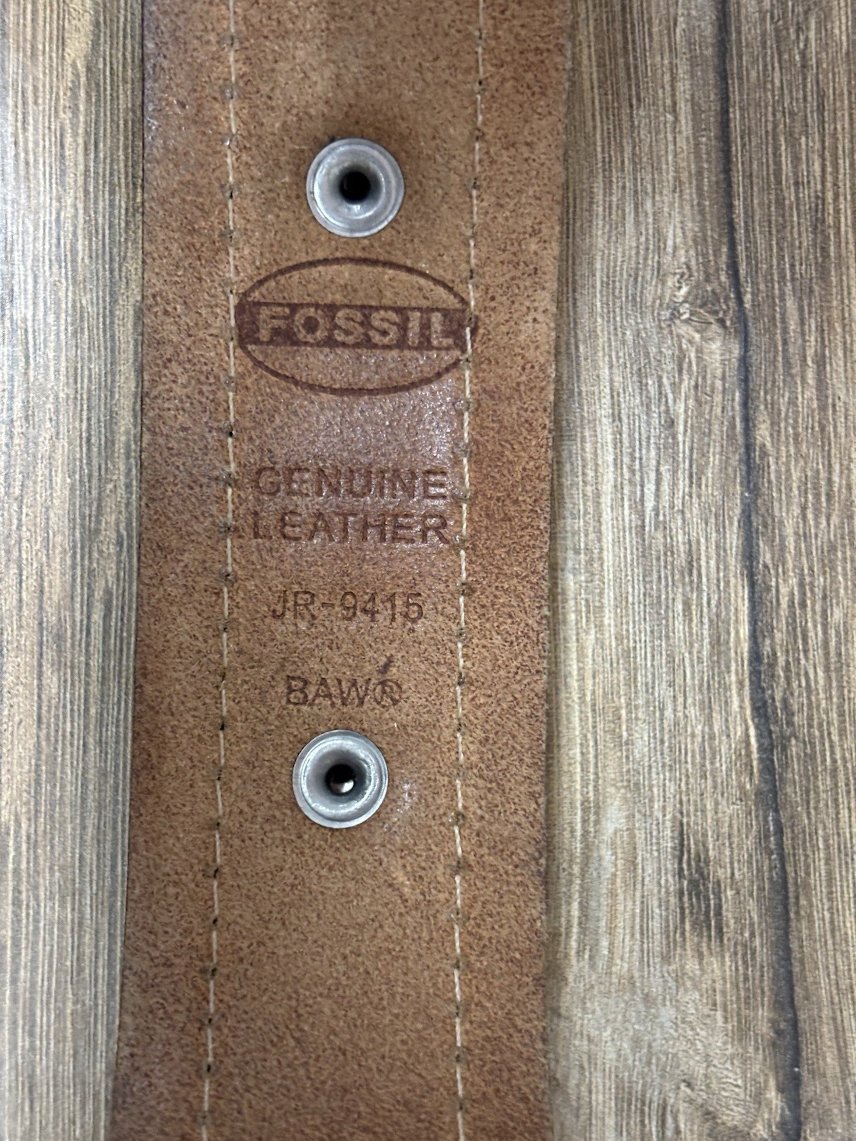 Fossil Watch Men Silver Tone Rectangle Date Retro JR-9483 Leather