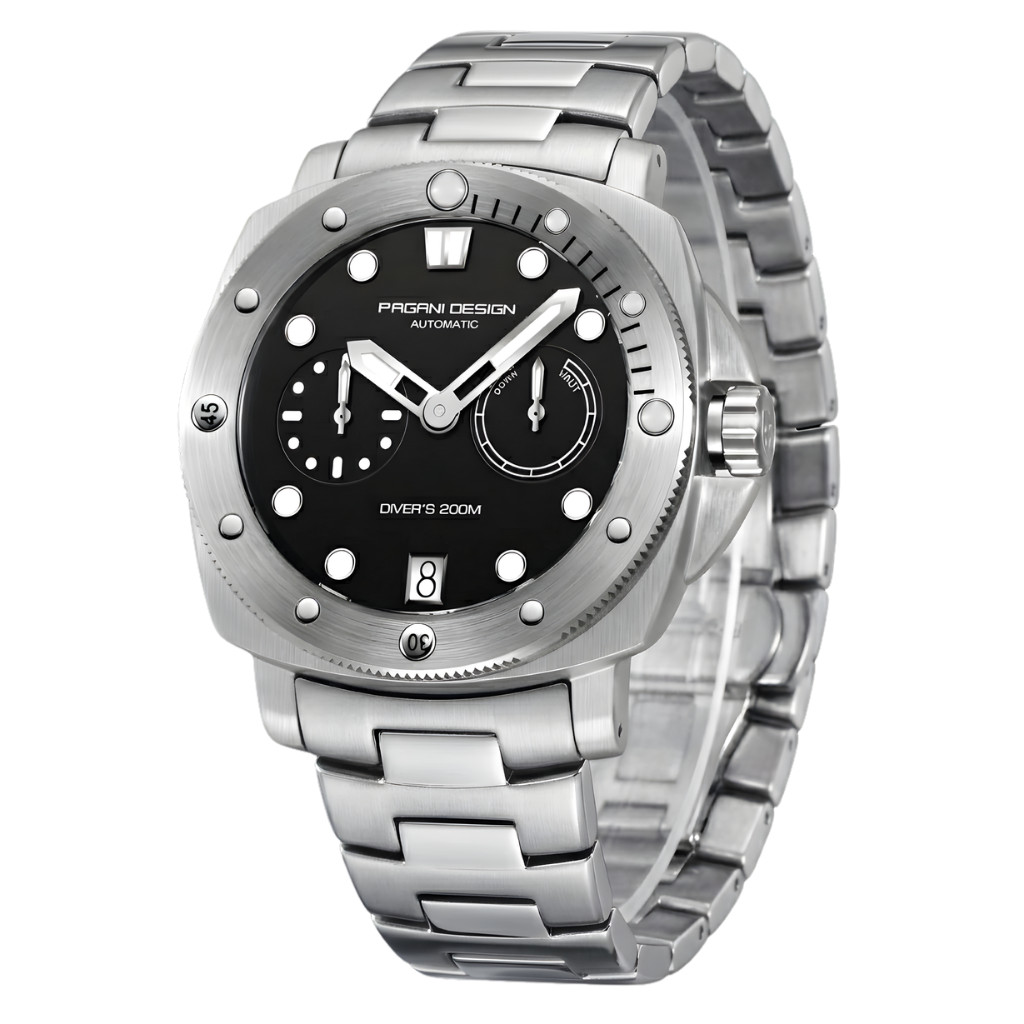 Pagani Design PD-1767 Mens Automatic Dive Watch 41.5 mm Black WR 200m Steel – UK
