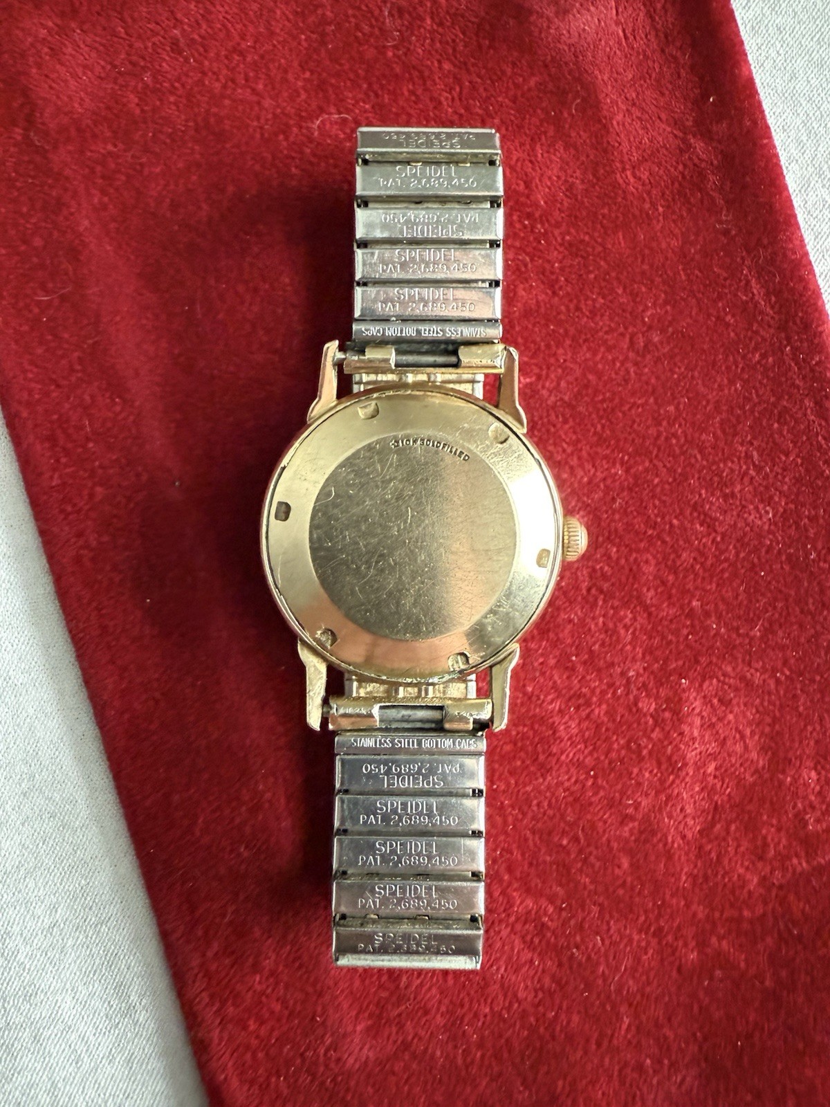 Vtg 1950s Wittnauer Automatic 10k Gold Fill Fancy Lug Onyx Accent Bracelet Watch