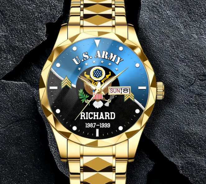 Personalized Veteran Tribute Unique U.S Military Wrist Alloy Luxury Quartz Watch