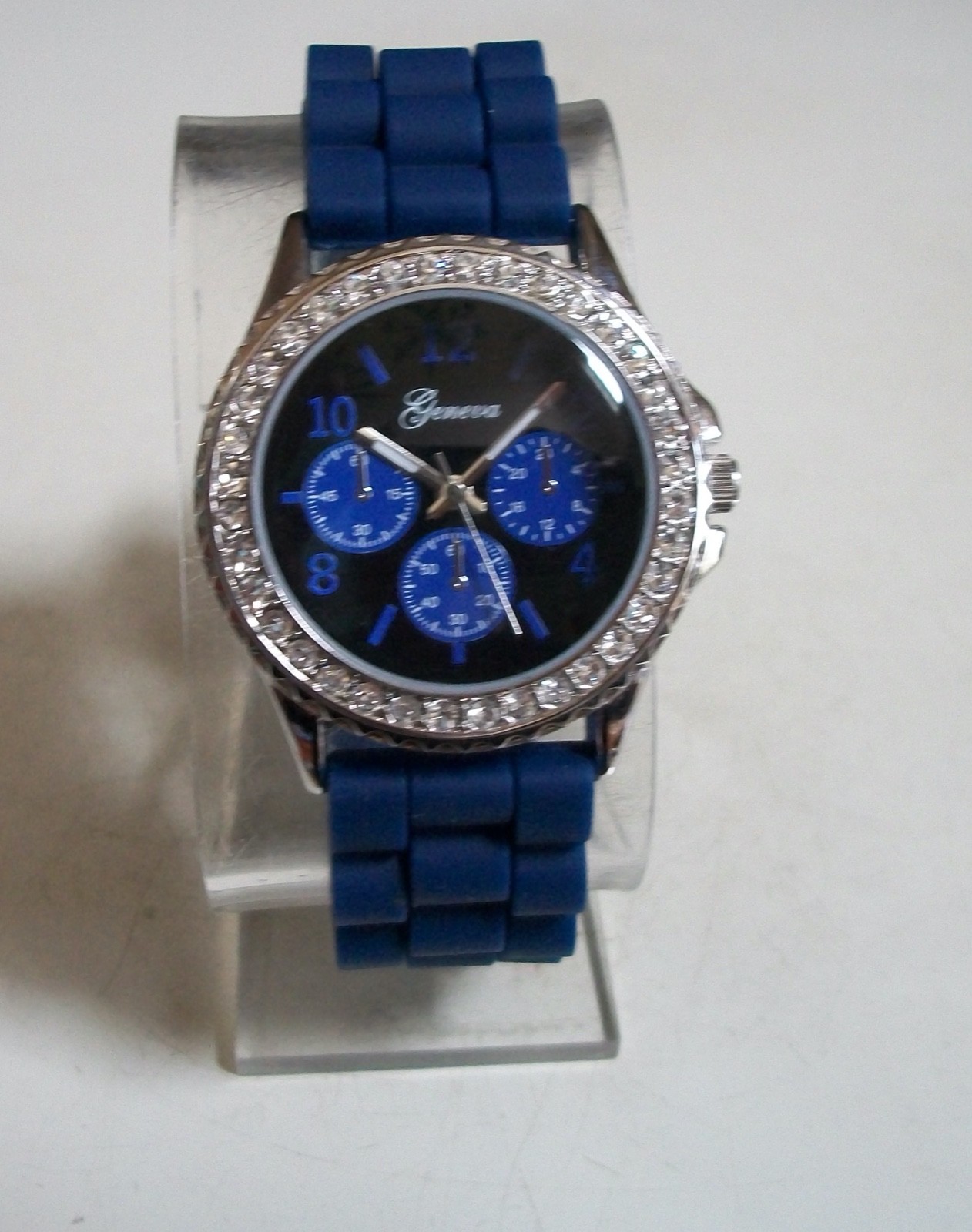 Women’s Purple, Black, Red, Brown, Blue Silicone Stones Fashion Fun Casual Watch