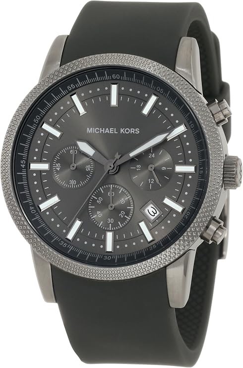 Michael Kors Chronograph Quartz Watch, Analog Display and Silicone Strap MK8241